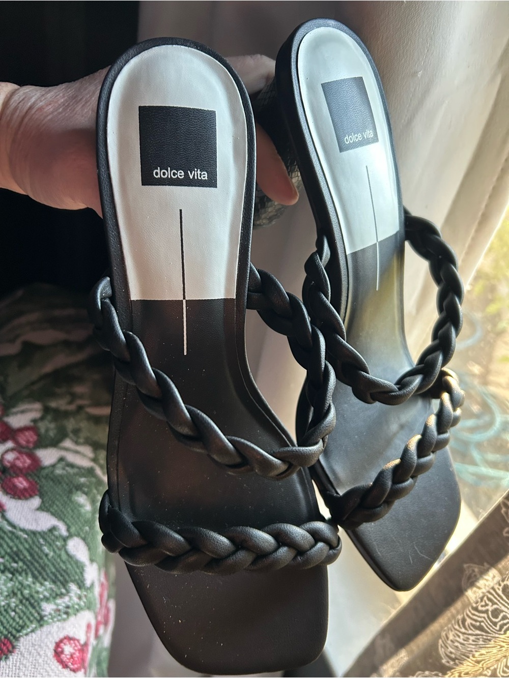 Dolce Vita Black Braided-Strap Mules